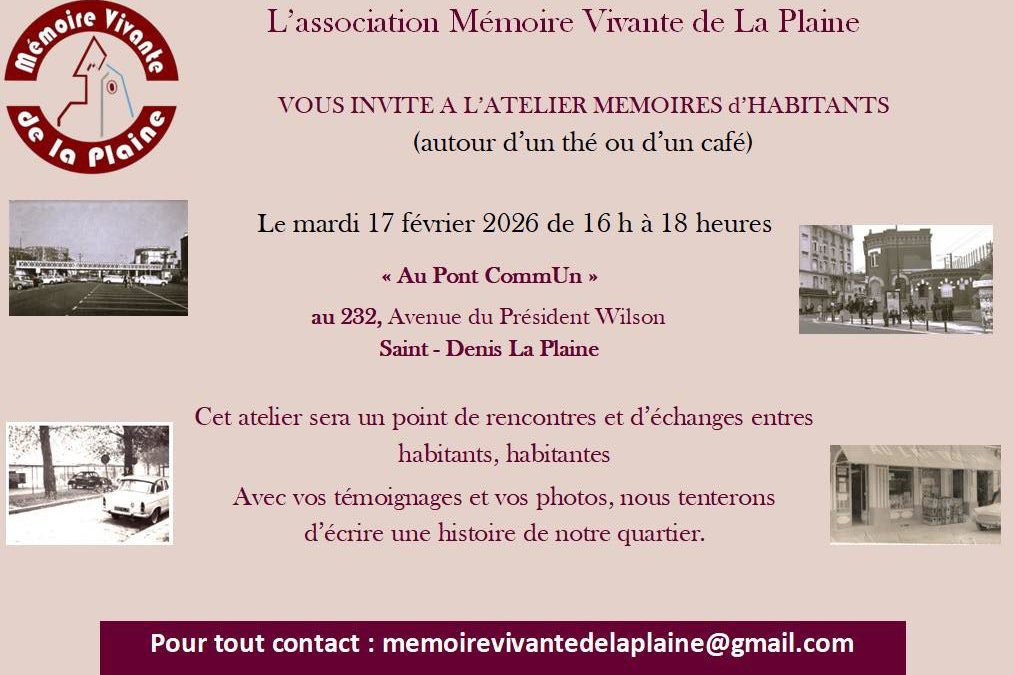 Atelier – Mémoire d’Habitants