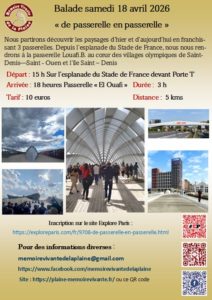 Affiche de la balade "de Passerelle en Passerelle"