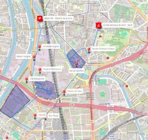 Parcours de la ballade nuit blanche